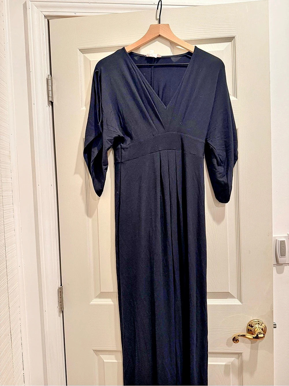 Ingrid & Isabel Split Sleeve Knit Maternity Maxi Dress, Black